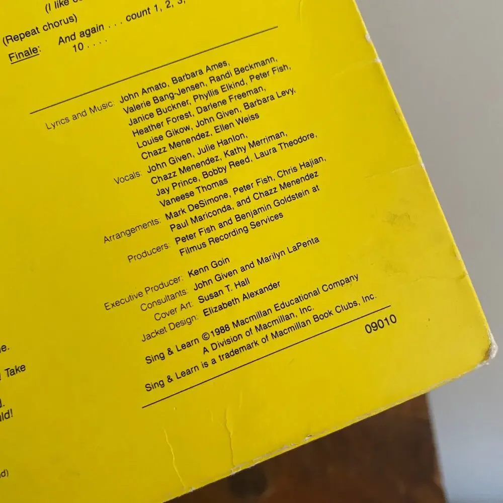 Vintage 1988 Counting And Numbers Sing & Learn Vinyl Record